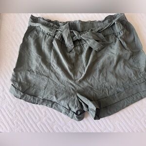 Aerie Green paper bag camp Shorts Size Large
